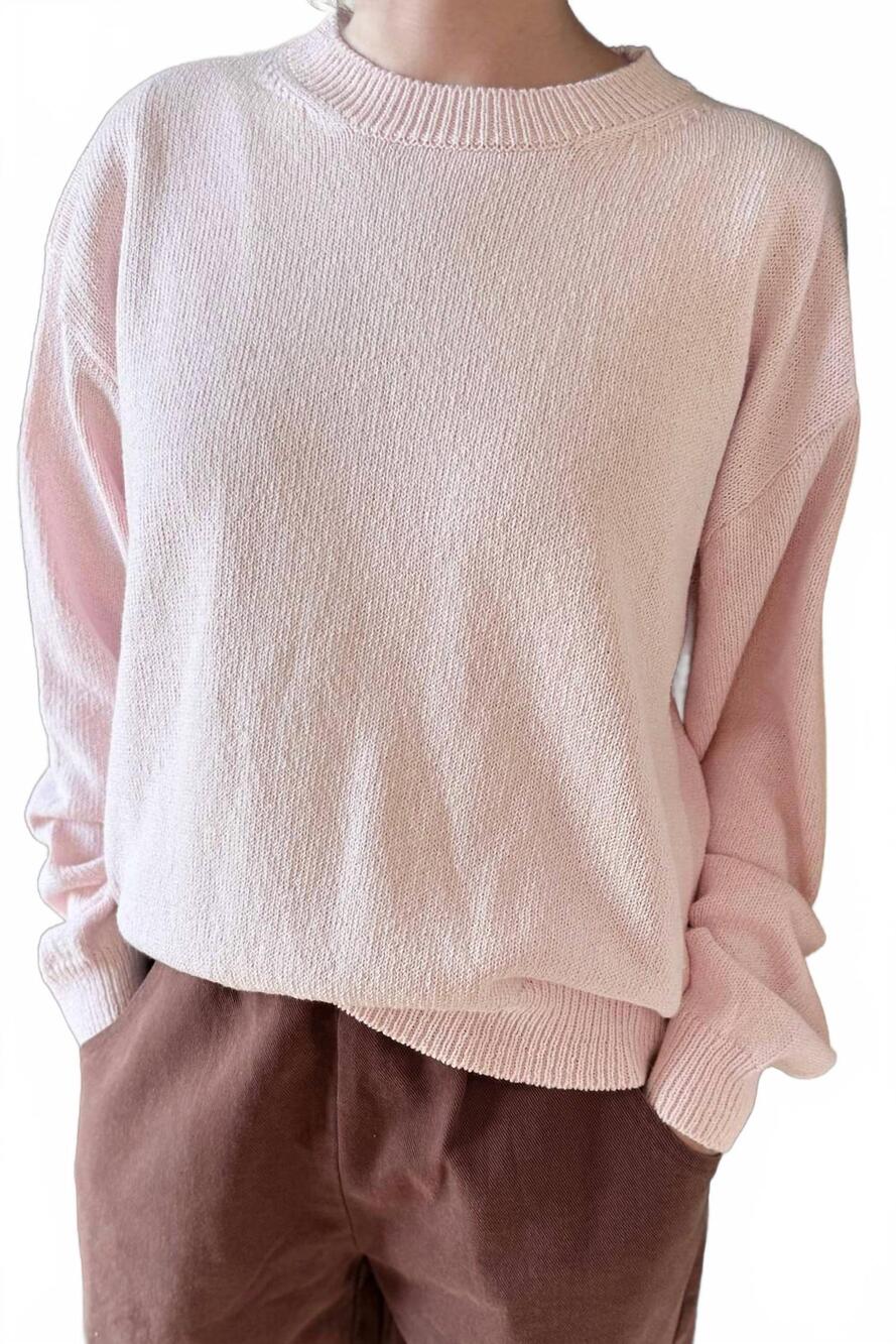 NEW LE BON SHOPPE women's milo cotton sweater in rose
